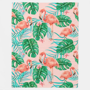 Tropical Floral Fleece Blanket