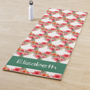 Tropical Floral Flowers Yoga Mat