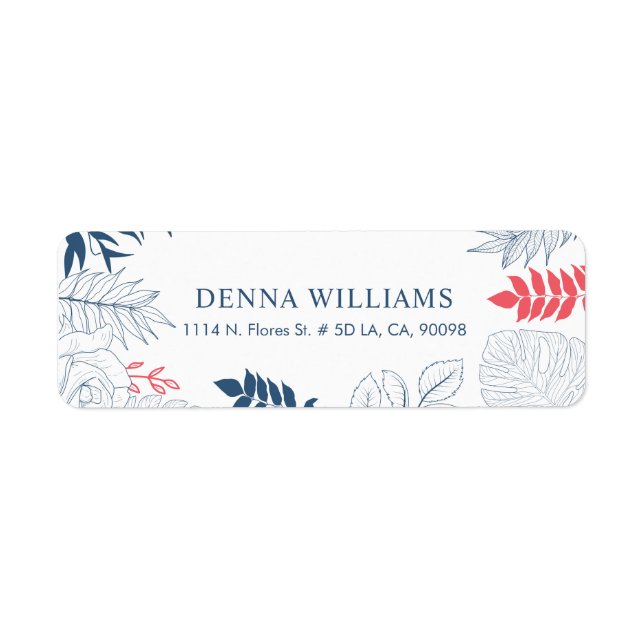 Tropical Floral Frame Return Address Label (Front)