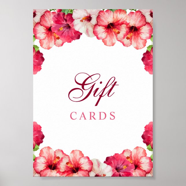 Tropical Floral Gift Card Sign (Front)