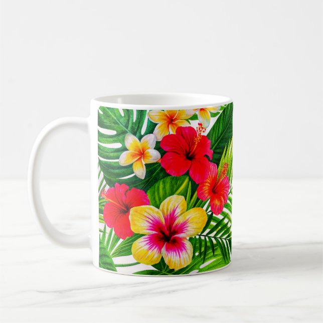 Tropical Floral Gift  Coffee Mug (Left)