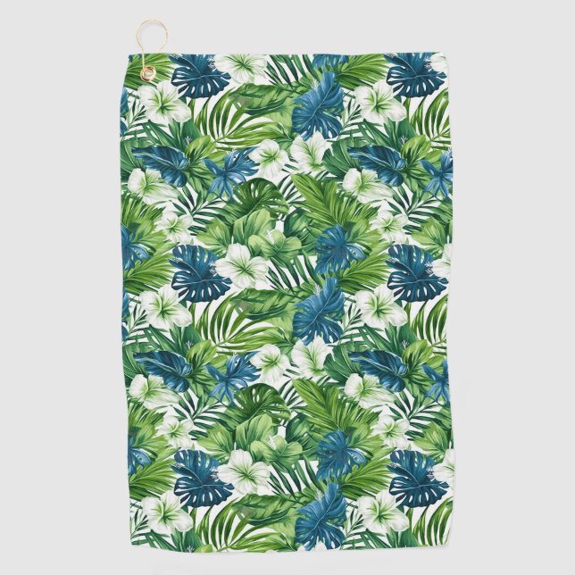 Tropical Floral Golf Towel (Front)