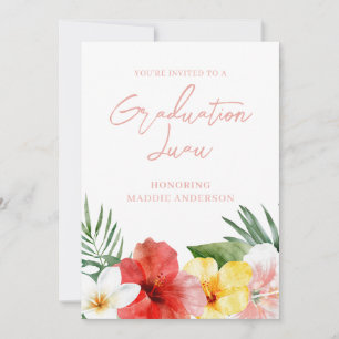 Tropical Floral Graduation Party Invitation