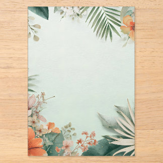 Tropical Floral Greeting Card Acrylic Invitations