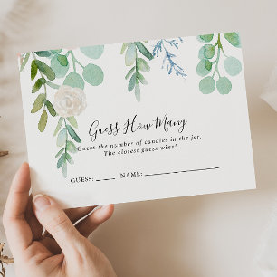 Tropical Floral Guess How Many Game Card