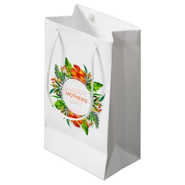 Tropical Floral Happy Mother's Day | Gift Bag (Front Angled)
