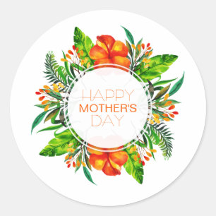 Tropical Floral Happy Mother's Day   Sticker