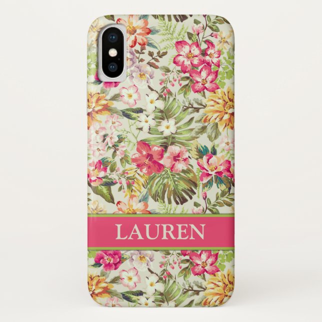 Tropical Floral | Hawaii | Personalised Case-Mate iPhone Case (Back)