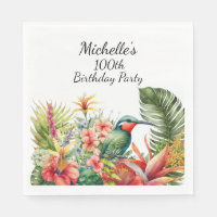 Tropical Floral Hummingbird 100th Birthday