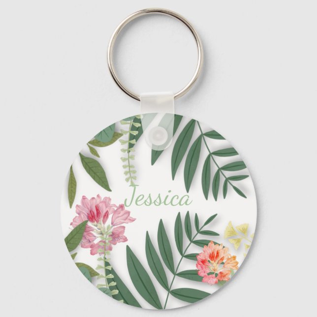 Tropical Floral Key Ring (Front)