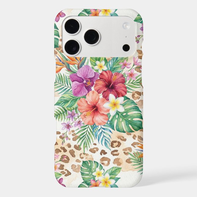 Tropical Floral Leopard Print Pattern (Back)