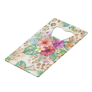 Tropical Floral Leopard Print Pattern