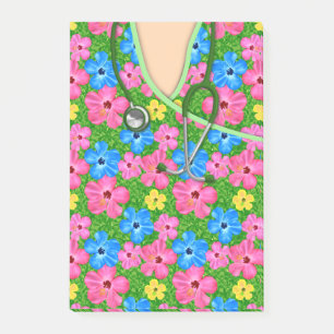 Tropical Floral Medical Scrubs Post-it Notes