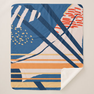 Tropical Floral: Modern Header Sherpa Blanket