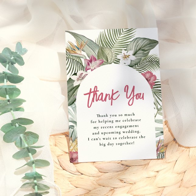 Tropical Floral Modern Summer Bridal Shower Thank You Card (Creator Uploaded)