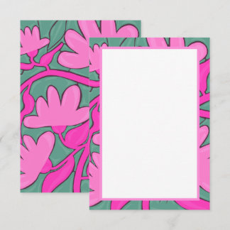 Tropical Floral Motif Flat Thank You Card