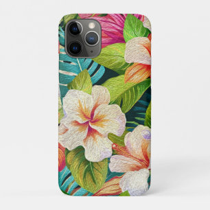 Tropical Floral Oil Painting Style iPhone 11 Pro Case