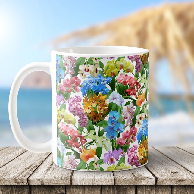 Tropical Floral Orchids Coffee Mug (Creator Uploaded)