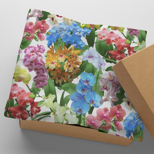 Tropical Floral Orchids Colourful Summer Tissue Paper (Creator Uploaded)