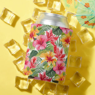 Tropical Floral Palms   Can Cooler