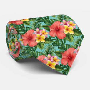 Tropical Floral Paradise Pattern Tie