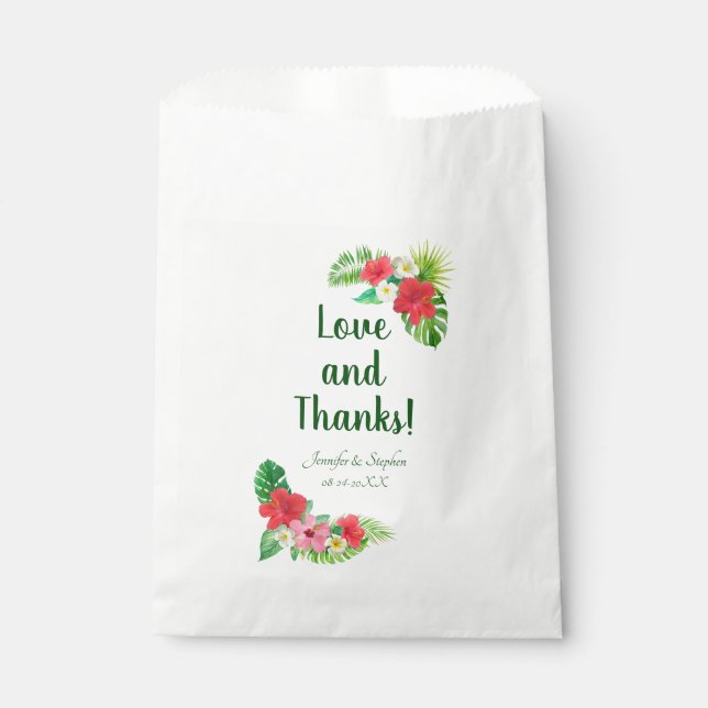 Tropical Floral Paradise Wedding Favour Bag (Front)