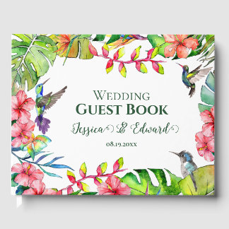 Tropical Floral Paradise Wedding Guest Book