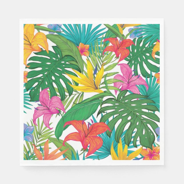 Tropical Floral Party Napkin (Front)