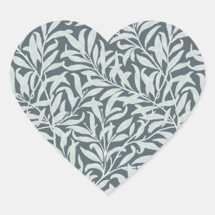 Tropical Floral pattern Blue Heart Sticker