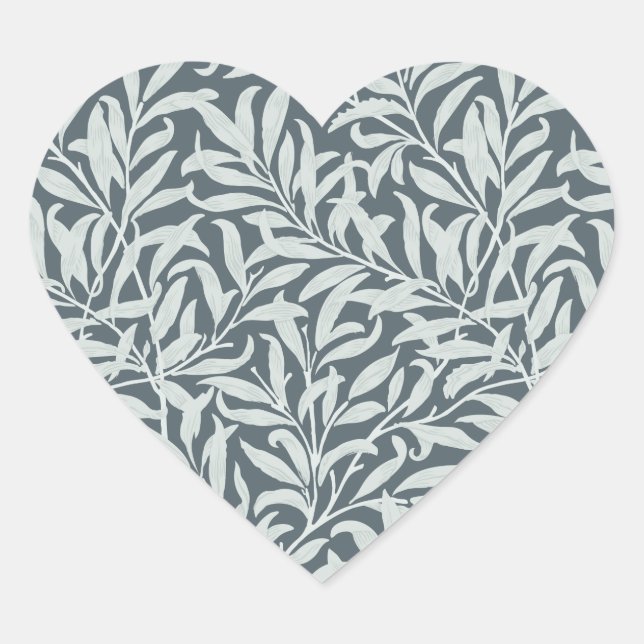 Tropical Floral pattern Blue Heart Sticker (Front)