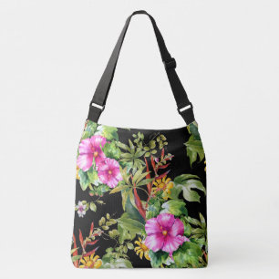 Tropical Floral Pattern Crossbody Bag