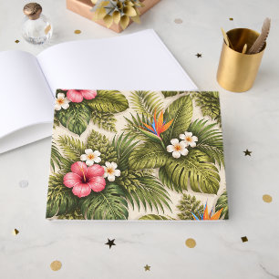 Tropical Floral Pattern – Hibiscus, Monstera Guest Book