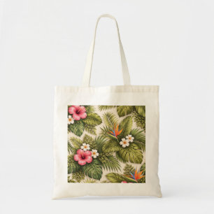 Tropical Floral Pattern – Hibiscus, Monstera Tote Bag