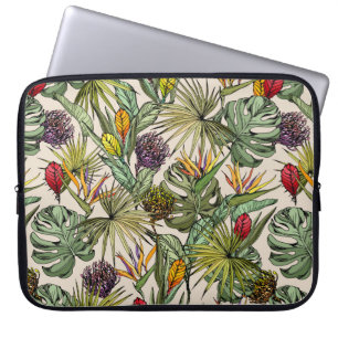 Tropical Floral Pattern Laptop Sleeve