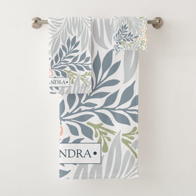 Tropical Floral pattern leaf design Bath Towel Set (Insitu)