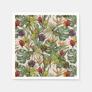 Tropical Floral Pattern Napkin
