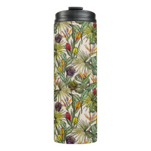 Tropical Floral Pattern Thermal Tumbler