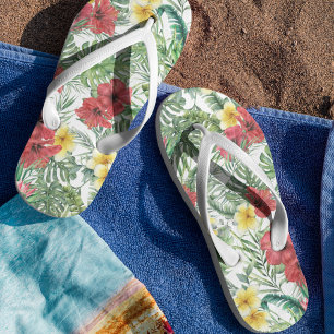 Tropical Floral Pattern Thongs
