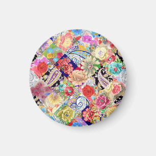 Tropical floral pattern, vibrant colours. magnet
