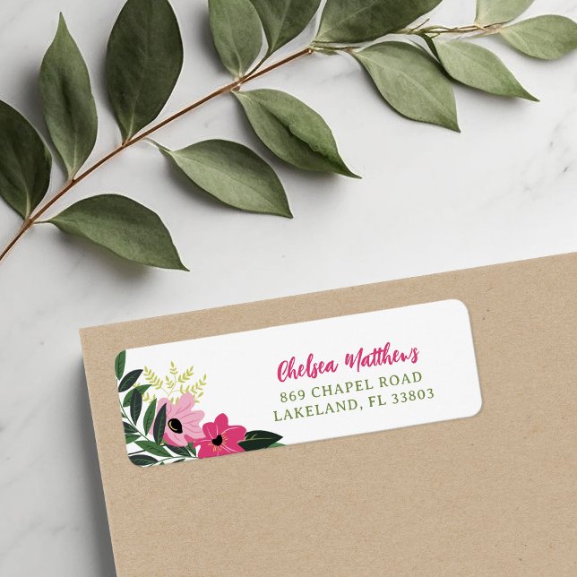 Tropical Floral Personalised Return Address Return Address Label (Creator Uploaded)