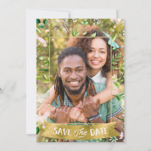Tropical Floral photo Save the Date