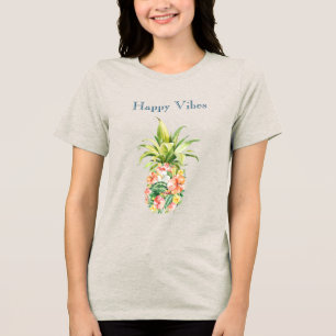 Tropical Floral Pineapple Tri-Blend Shirt