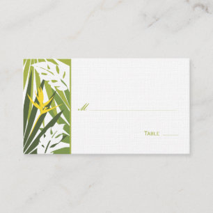 Tropical Floral Place Card - Green and Yellow