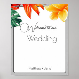 Tropical floral poster