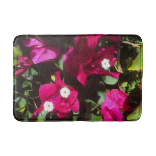 Tropical Floral Print, Retro Mood Bath Mat