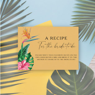Tropical floral - Recipe for the bride to be Enclosure Card