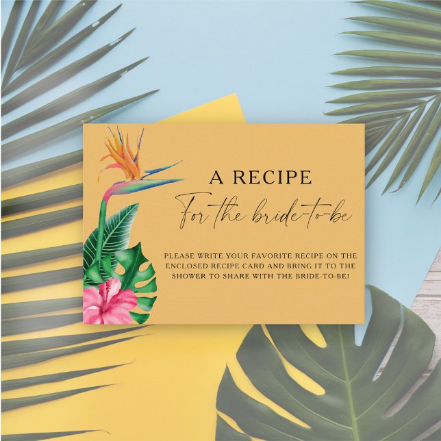 Tropical floral - Recipe for the bride to be Enclosure Card (Creator Uploaded)