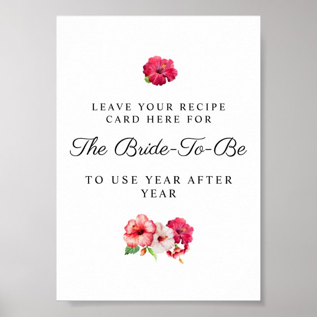 Tropical Floral Recipe Sign (Front)