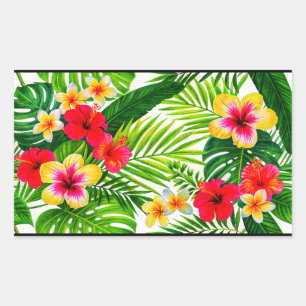 Tropical Floral Rectangular Sticker