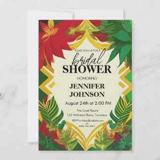 Tropical Floral Reggae Bridal Shower Invitation